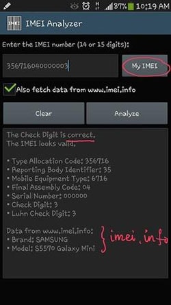 how to check IMEI android