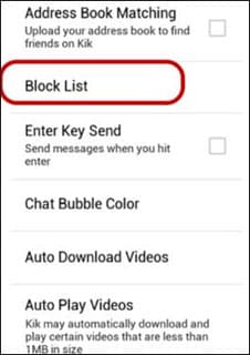 how to block people on kik messenger