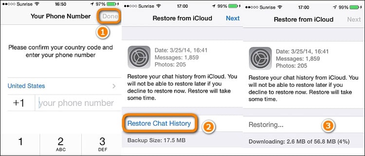 can i transfer whatsapp backup from google drive to icloud.