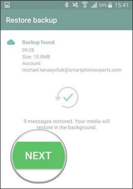 transfer WhatsApp chats from android to iphone google drive