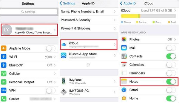 restore iphone notes from icloud backup