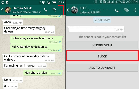 how to block someone on whatsapp android