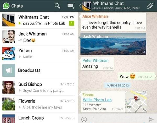 how to send whatsapp group messages on samsung