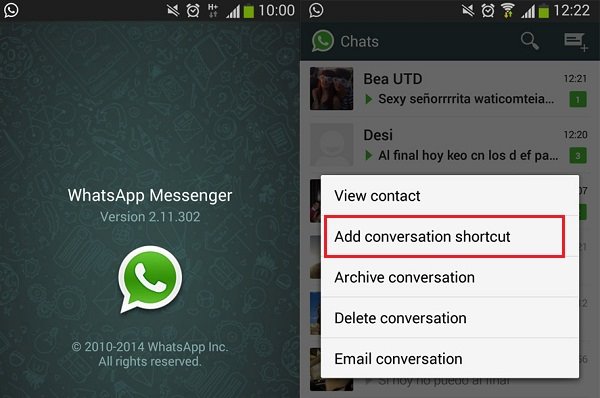WhatsApp Contact Shortcut