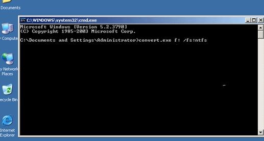 enter the command fat32 to ntfs