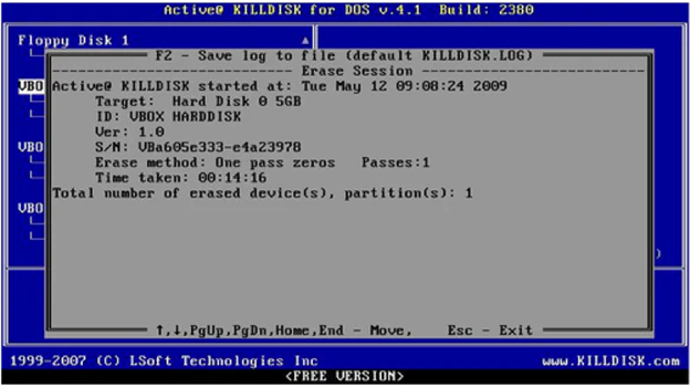 use killdisk to format the hard drive