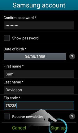create Samsung account