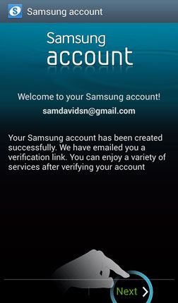 how to create Samsung account