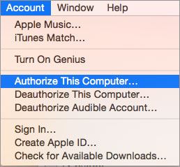 authorize for music on mac