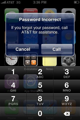 iphone voicemail password incorrect