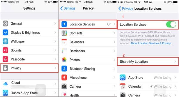 share location iphone