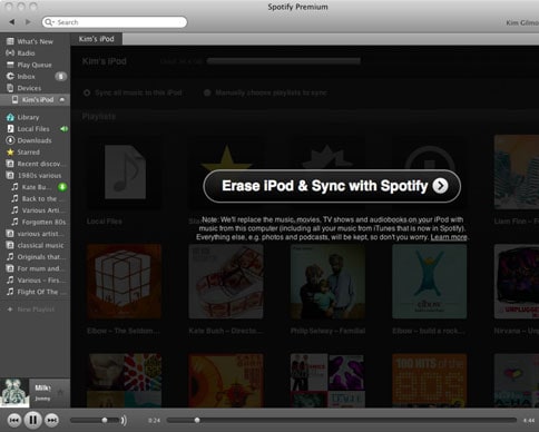 Can you download music from spotify to ipod without