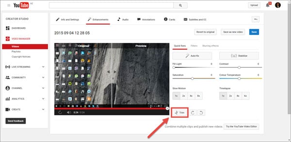 recortar vídeos en línea de youtube