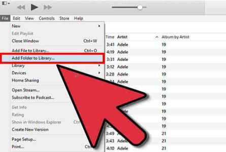 add a folder of music to itunes
