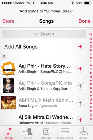 create playlist on iphone