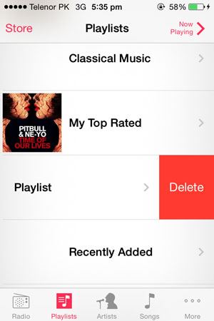 deleting playlists on iphone