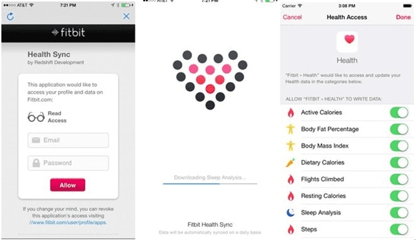 sync iphone steps to fitbit