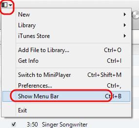 show menu bar