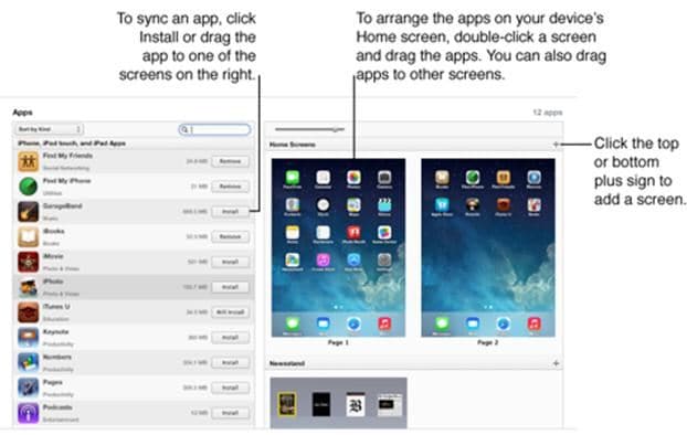 sync apps to iphone via itunes