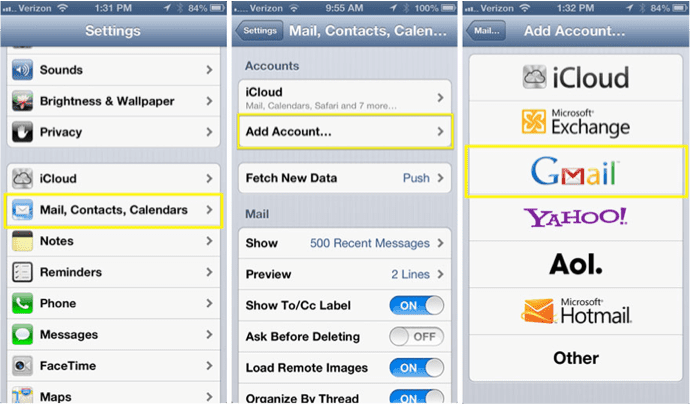 sync gmail calendar with iphone