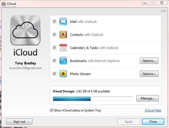 sync Outlook contacts to iPhone via icloud