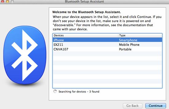 transferencia de archivos Bluetooth para el iPhone