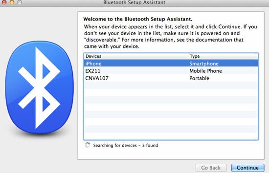 transferência de arquivos Bluetooth do iPhone