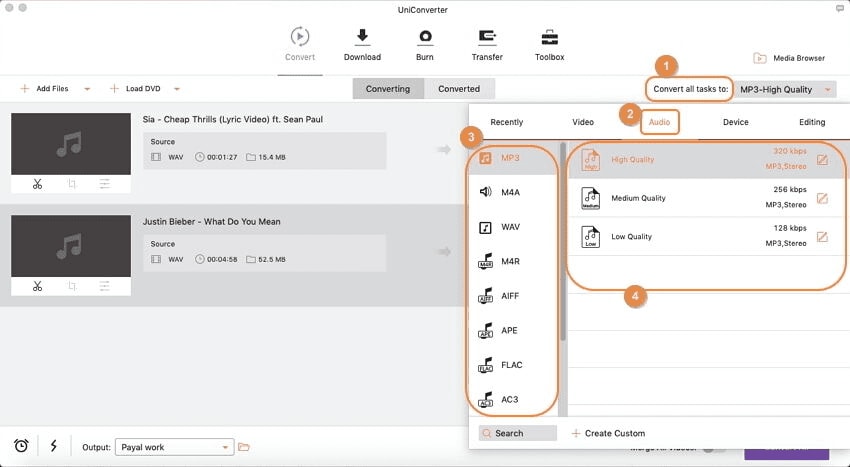 arquivo MOV para audio MP3 no Mac