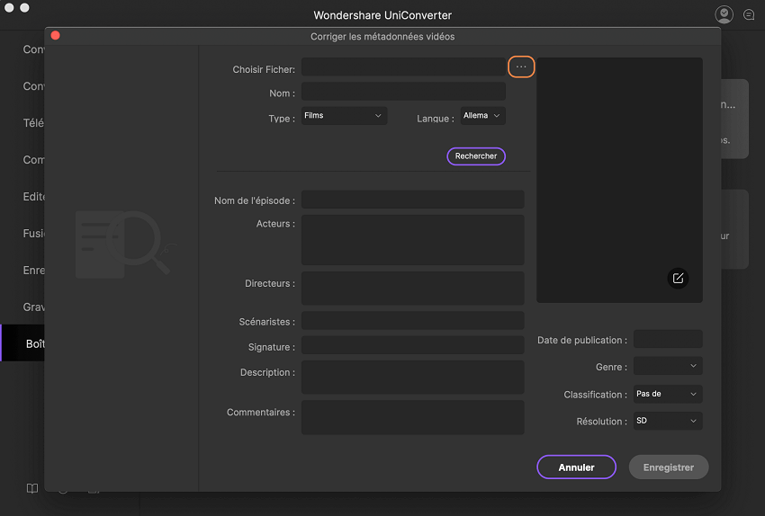 ajouter des métadonnées vidéo à l'aide d' uniconverter pour mac