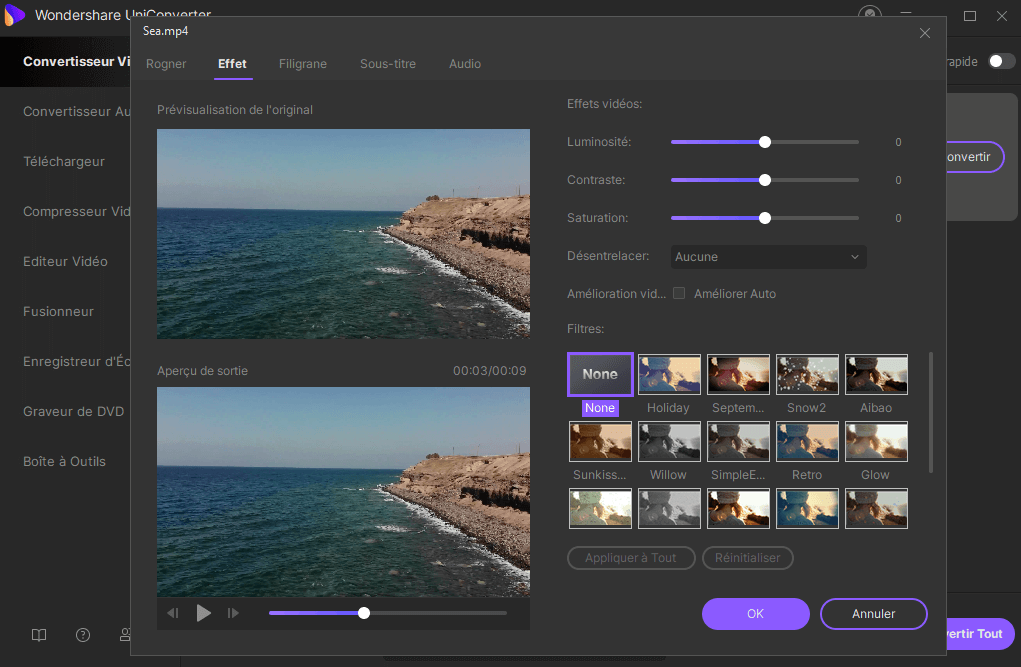comment ajouter des effets aux vidéos en utilisant uniconverter pour windows