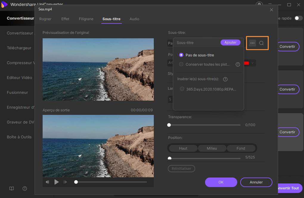Comment ajouter des sous-titres aux vidéos en utilisant uniconverter pour windows?