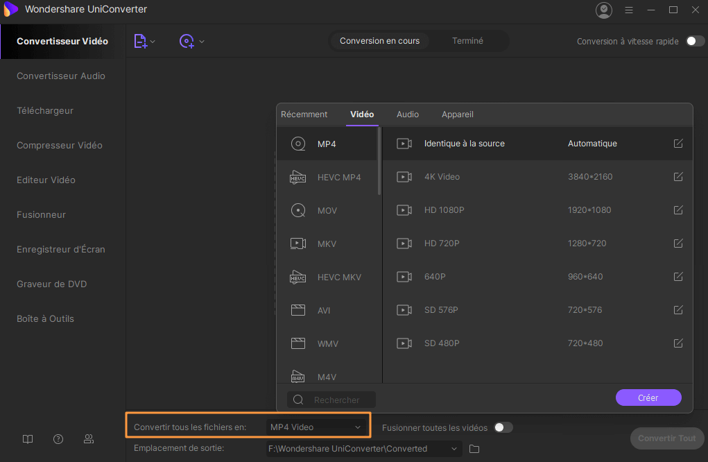 Convertir MKV en AVI sur Windows