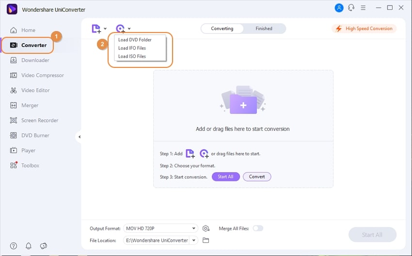 Import DVD file to iSkysoft