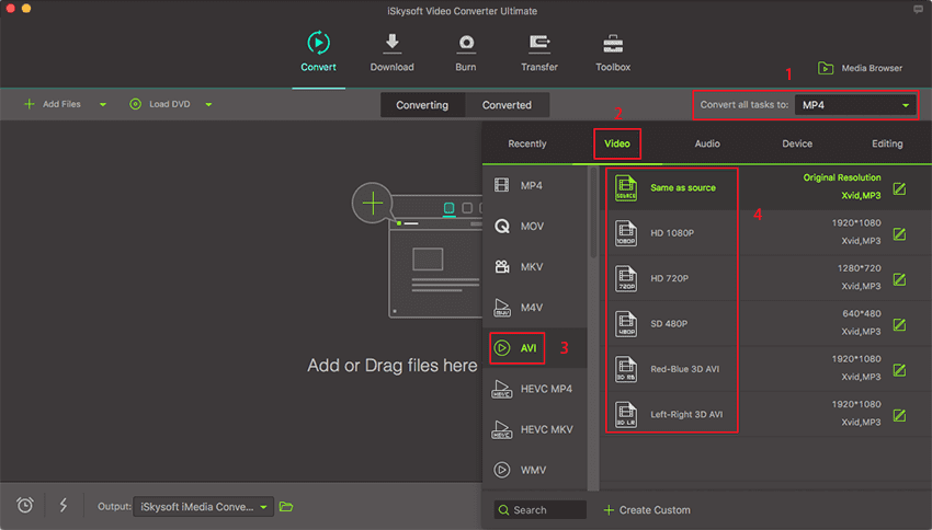 imovie export avi files