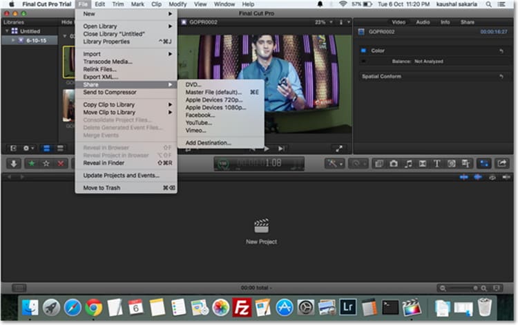 export final cut pro video