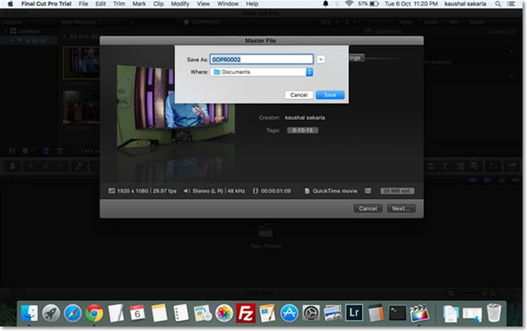 export final cut pro video