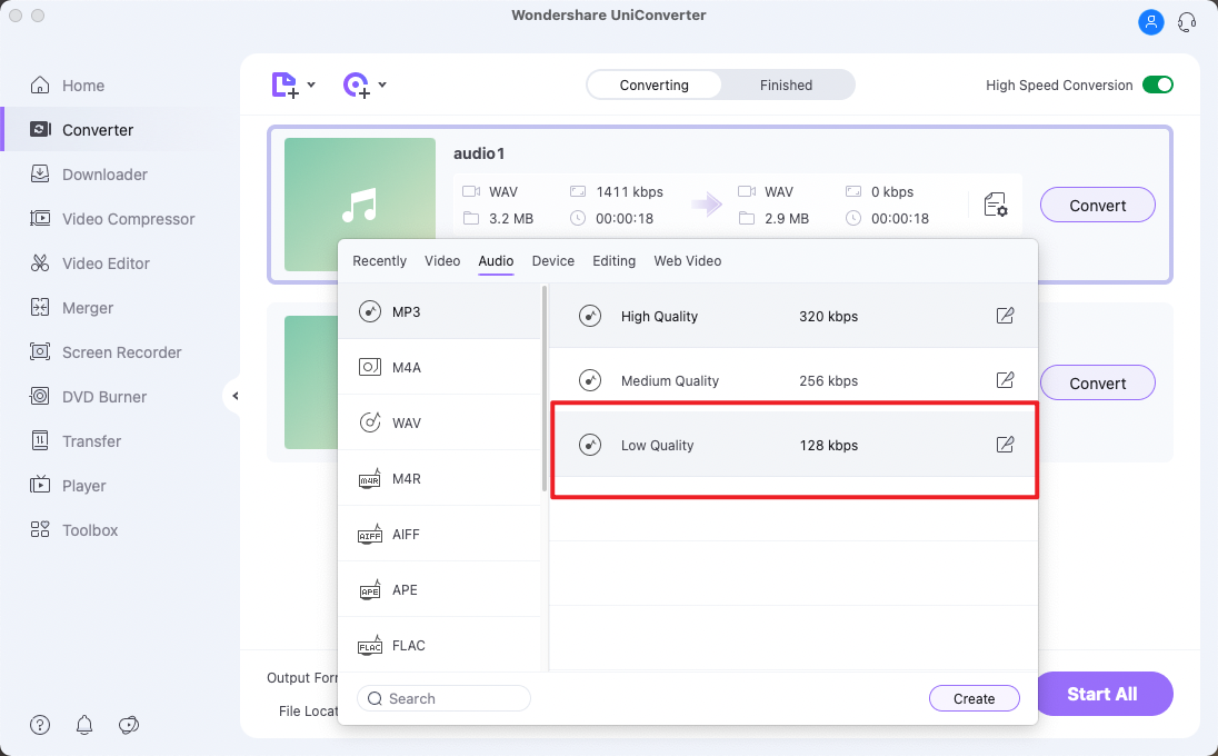 how to compress music files on mac to make space