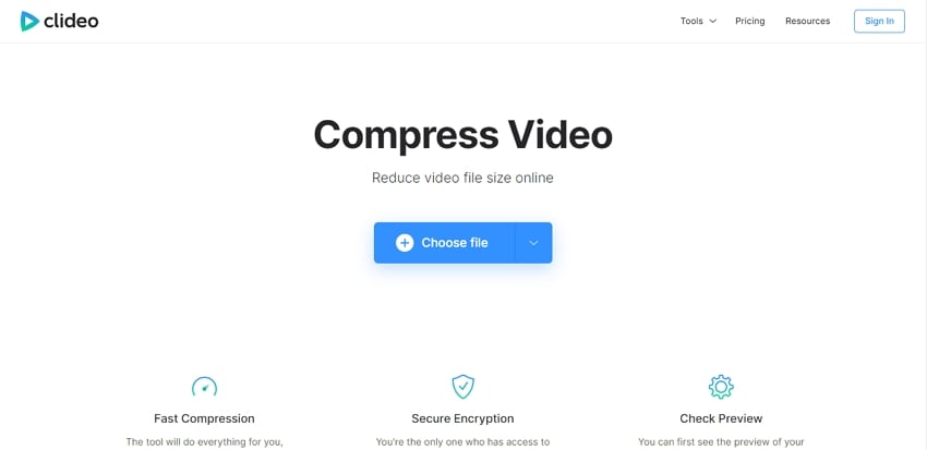 compress youtube clideo