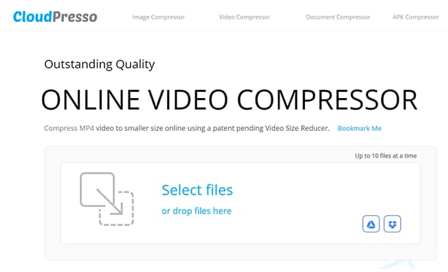 cloudpresso compress video on windows 10