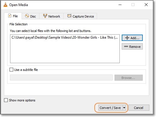 VLC compress video 3