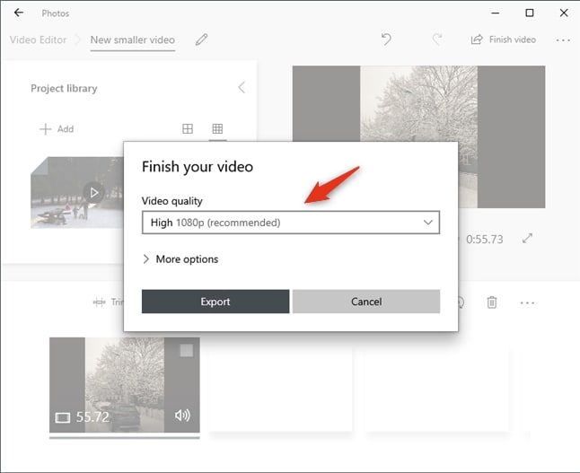 compress video windows 10 step 5