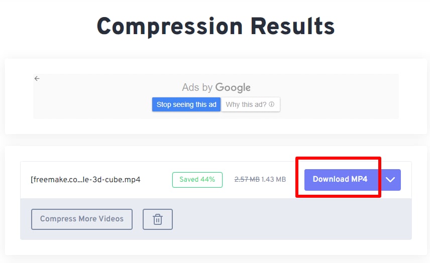 freeconvert compress step 4