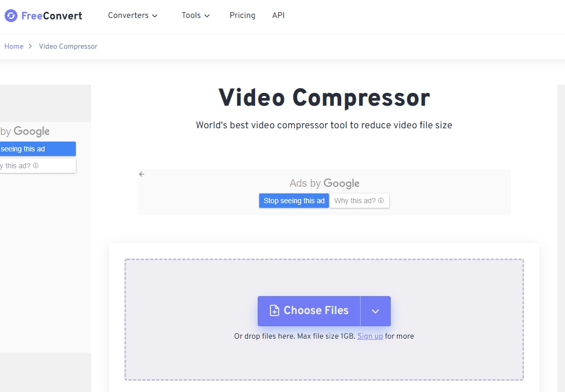 freeconvert online video compressor