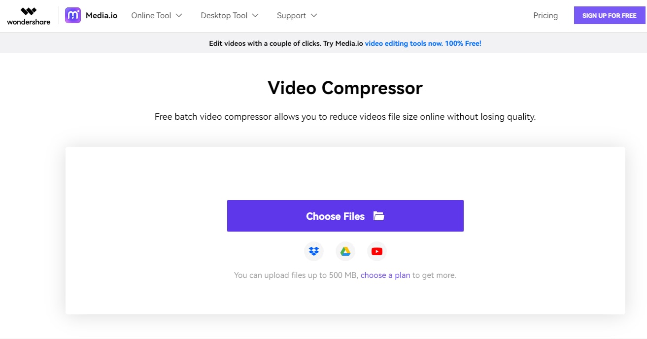 media io compress step 1