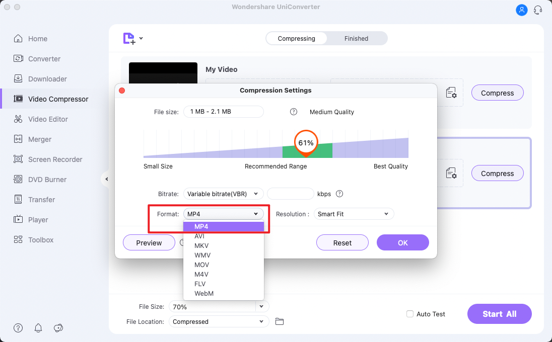 compress video in batch