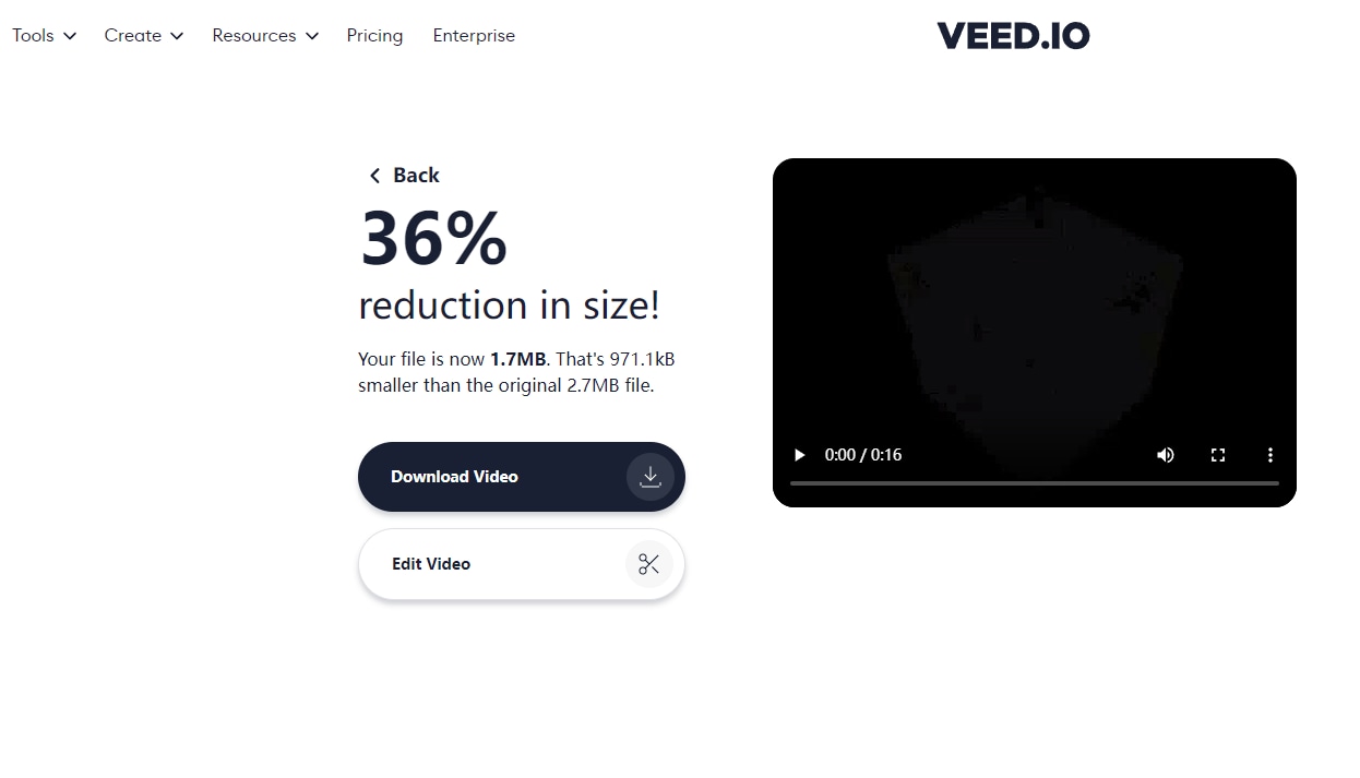 veed compress video step 3