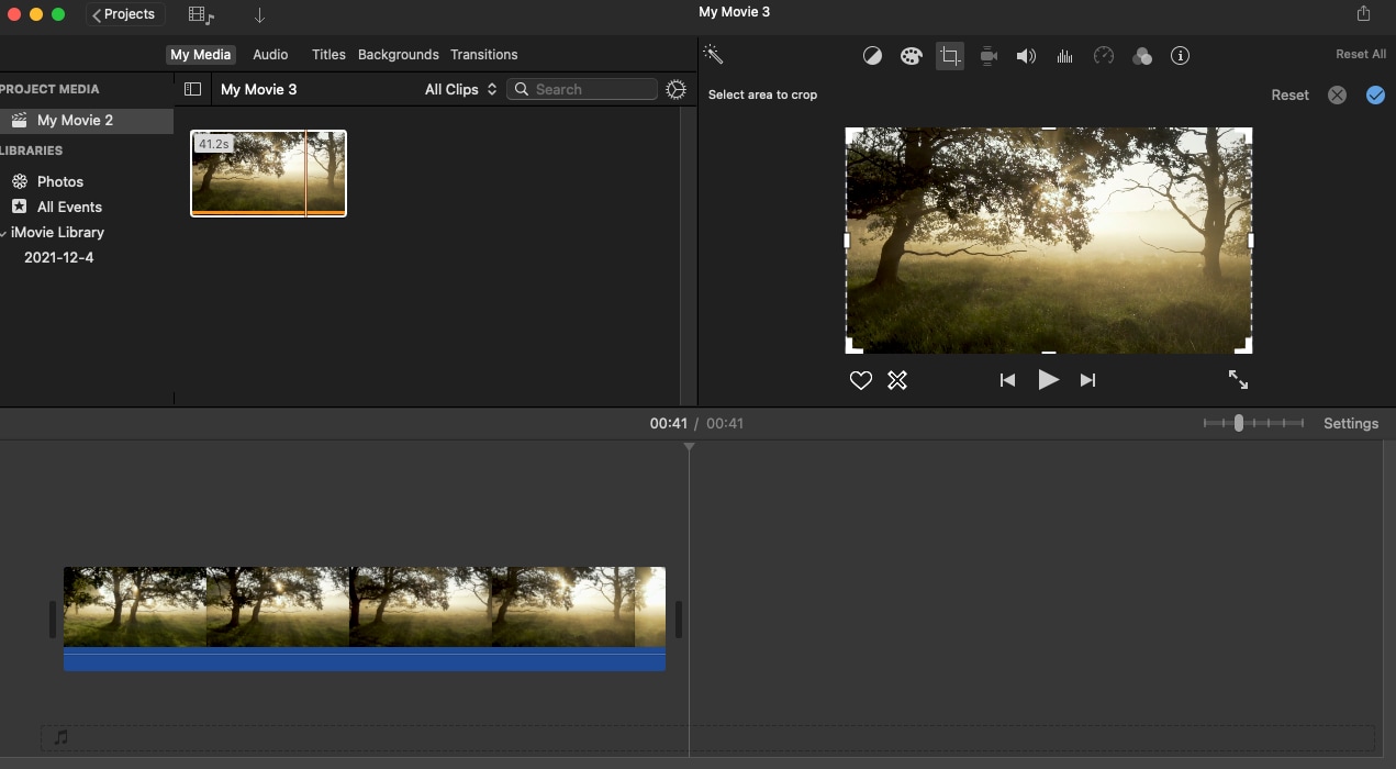 how to crop a video in imovie 3