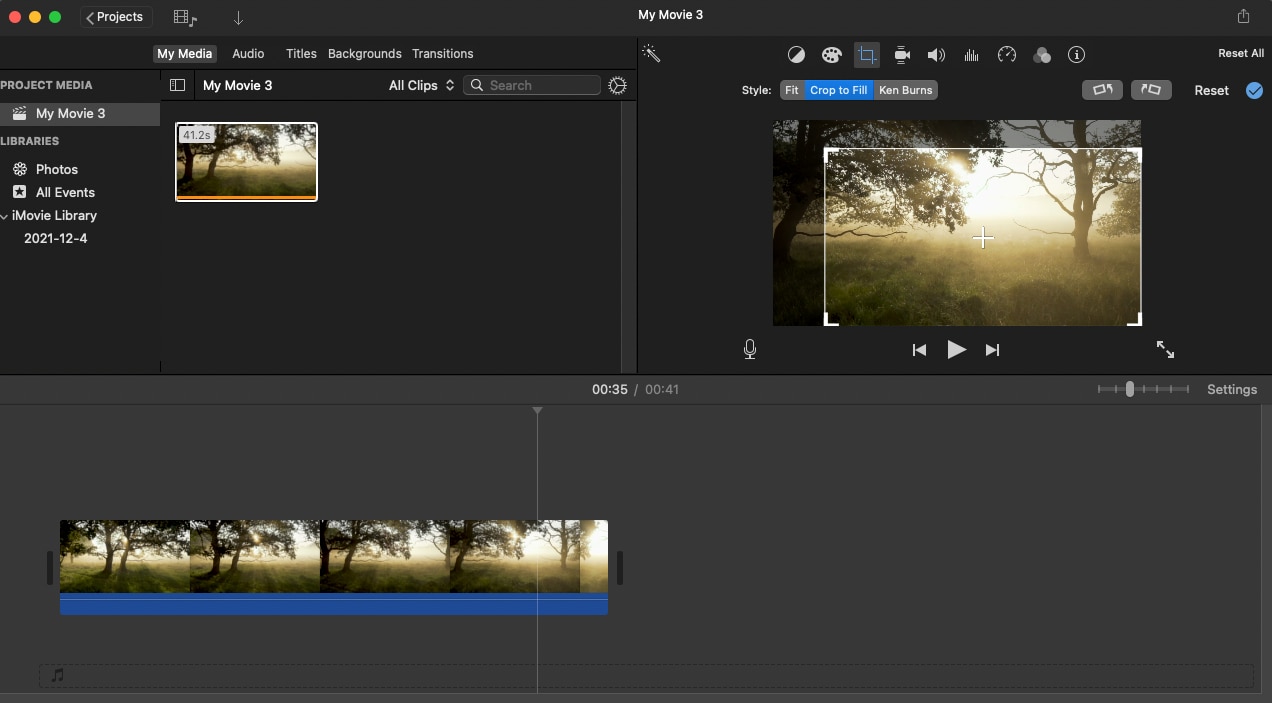 crop video imovie 2