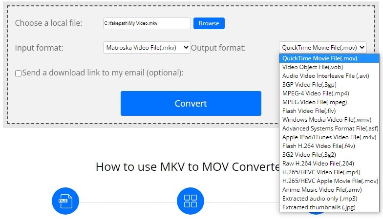 convert mkv to mov online