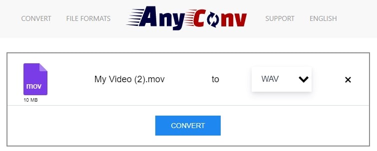 convert mov to wav online